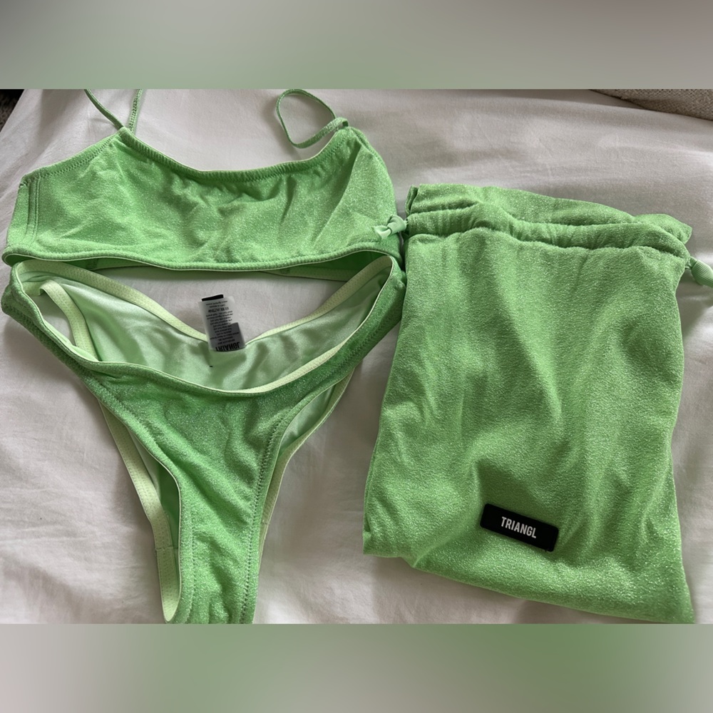 Triangl Mica Bikini in Lime Green Sparkle